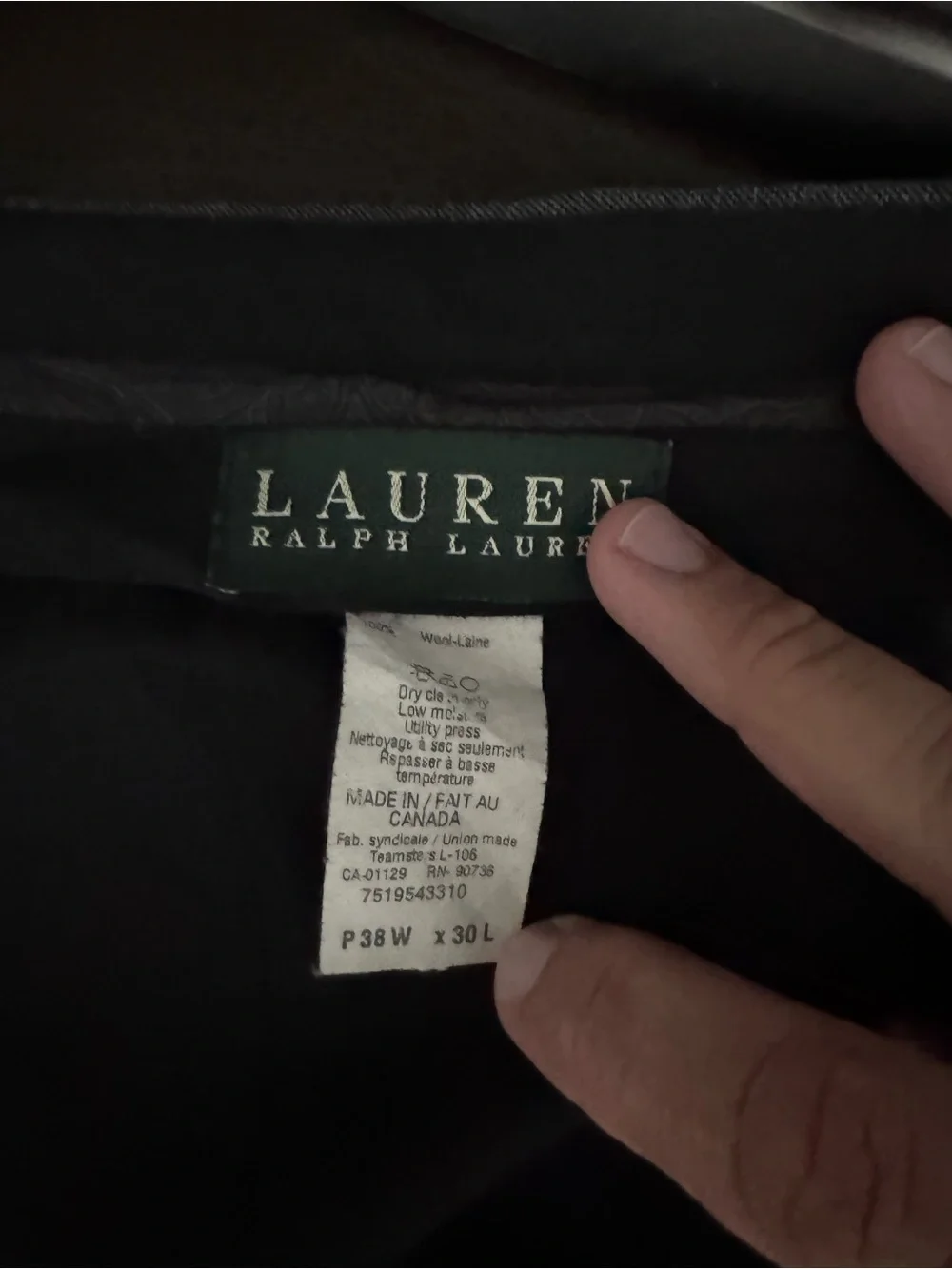 Lauren Ralph Lauren Men's Charcoal Gray Two-Button Suit Jacket